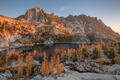 Lake Viviane and Prusik Peak in the Enchantments Dawn Light