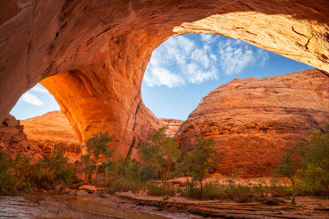 Jacob Hamblin Arch, Coyote Gulch Morning Glow print