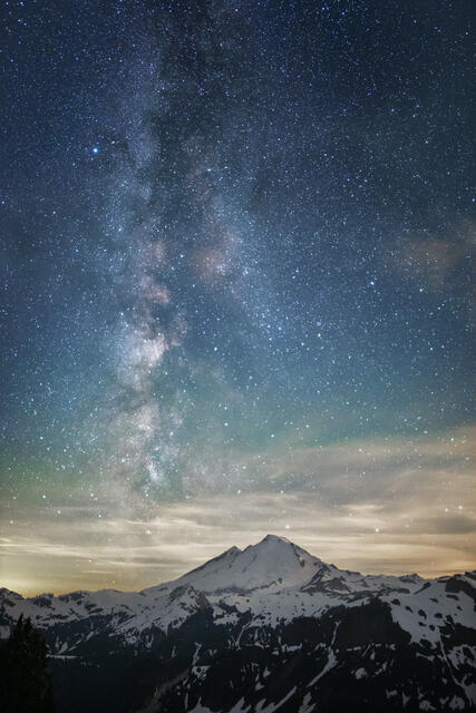 Mount Baker under the Milky Way