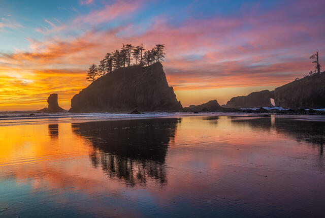 Second Beach Sunset Reflections print