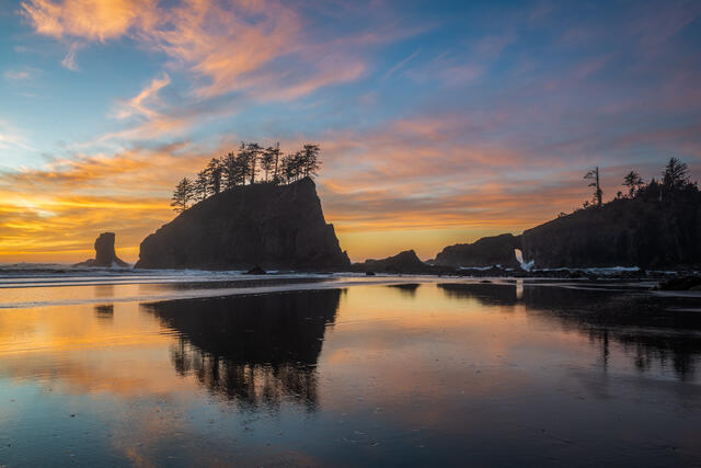 Second Beach Cloudy Reflections