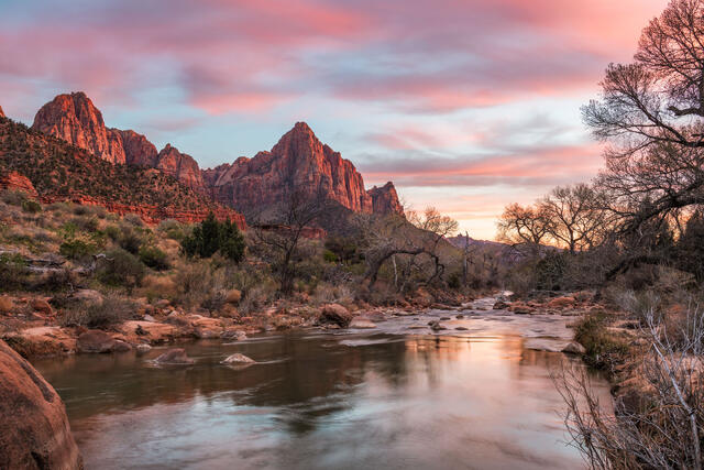 Welcome to Zion - Virgin River Sunset