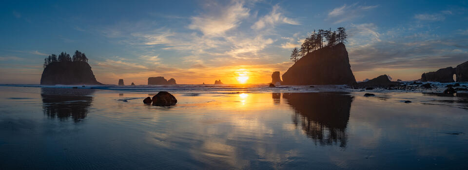 Second Beach Sunset Panorama