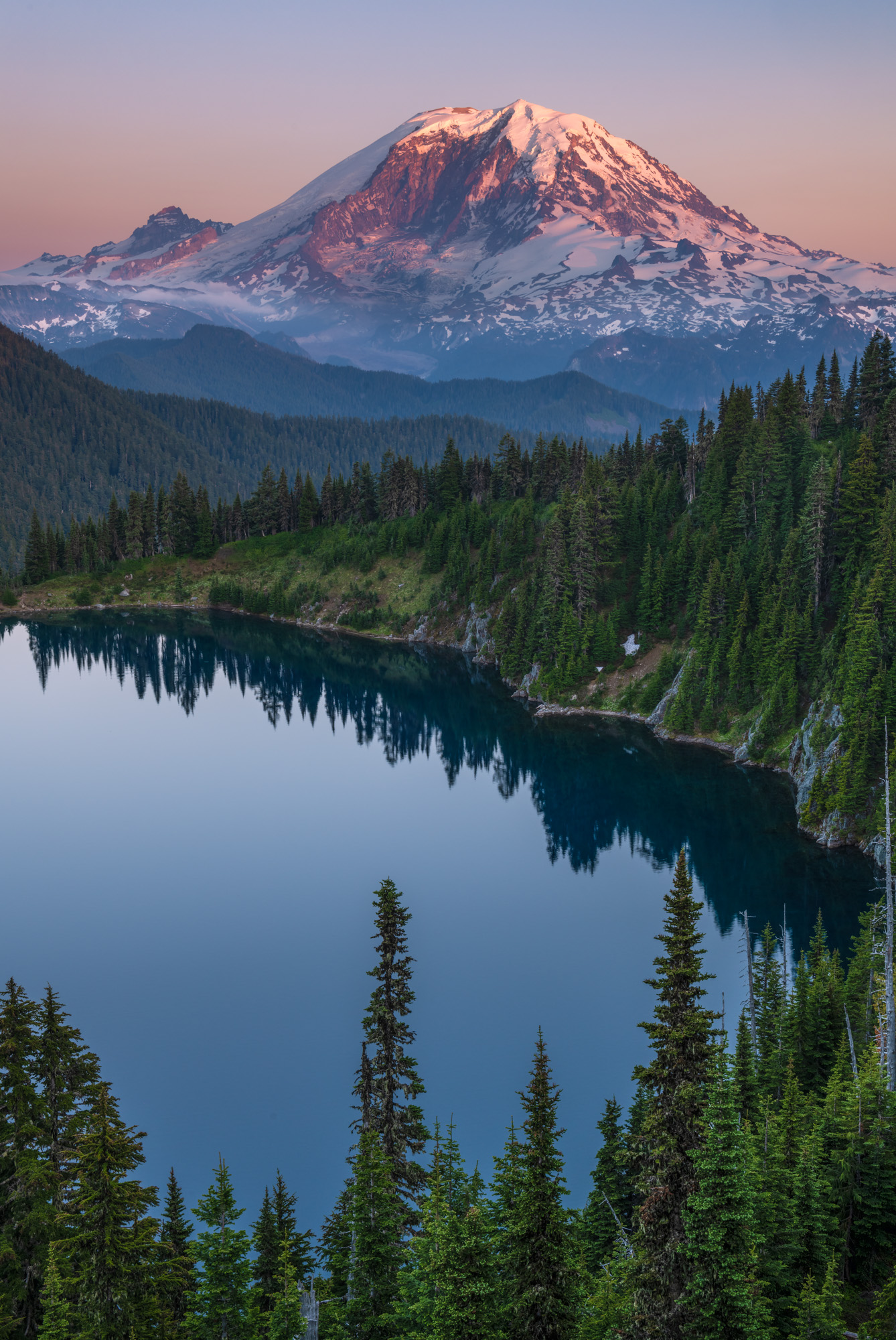 Mount Rainier Summit Lake Calm Waters